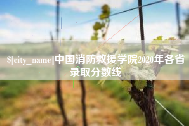 香河中国消防救援学院2020年各省录取分数线