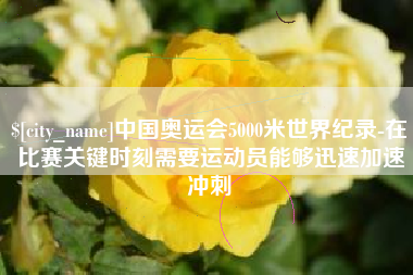 香河中国奥运会5000米世界纪录-在比赛关键时刻需要运动员能够迅速加速冲刺