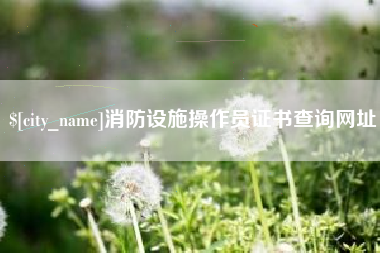 香河消防设施操作员证书查询网址