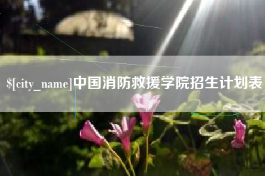 香河中国消防救援学院招生计划表